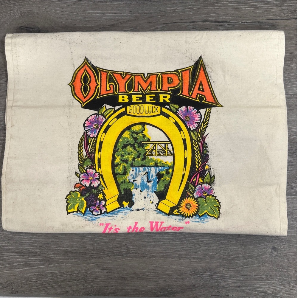 Olympia‎ Beer Canvas Bag Unisex OS Cream Good Vintage Its The Water Horseshoe
